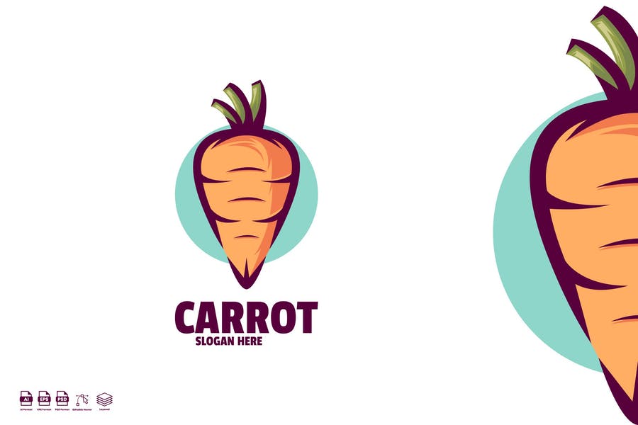 Colorful Carrot Vector Design