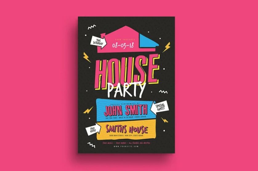 Creative House Party Flyer