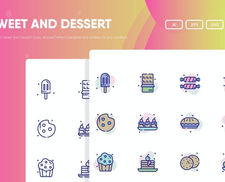 15+ Sweets and Desserts Icon Free Download