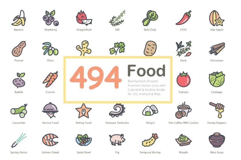Creative food Vector Illustrations