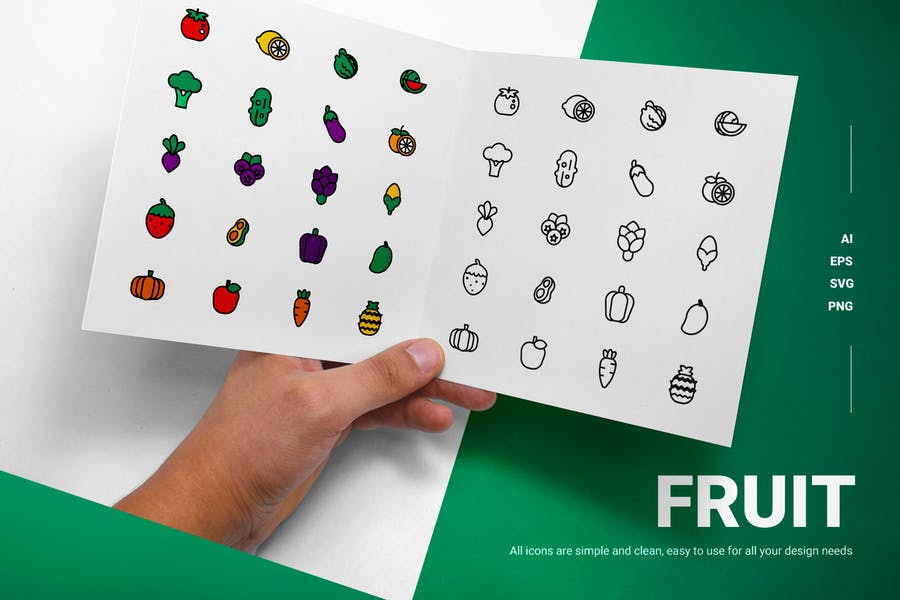Customizable Fruit Icon Designs