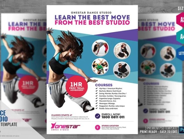 15+ FREE Dance Studio Flyer Templates PSD Download