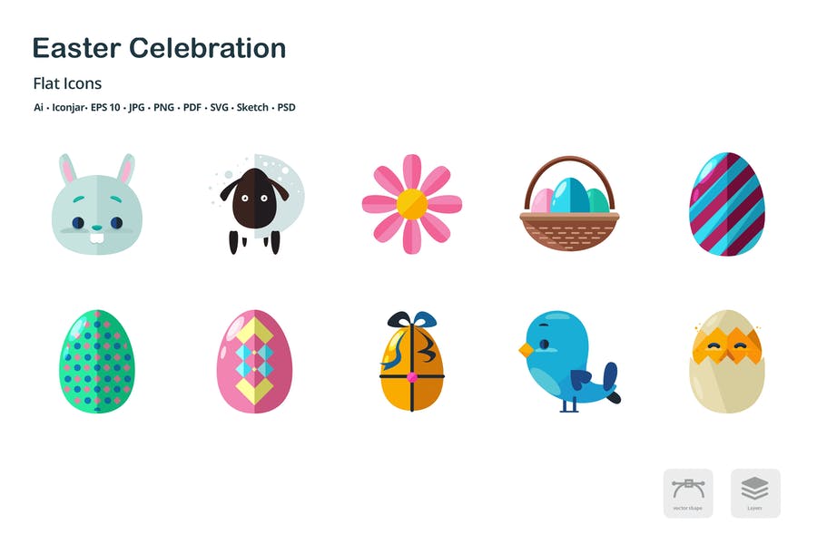 Easter Celebration Vector Objects