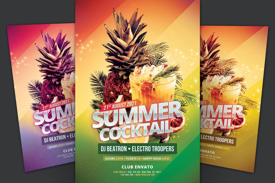 Editable Cocktail Party Poster Design