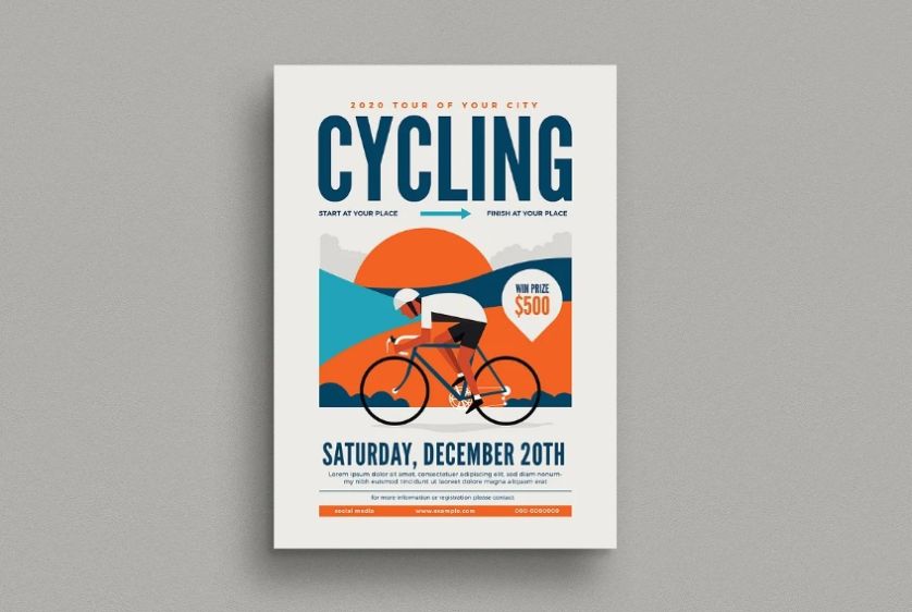 Editable Cycling Flyer PSD