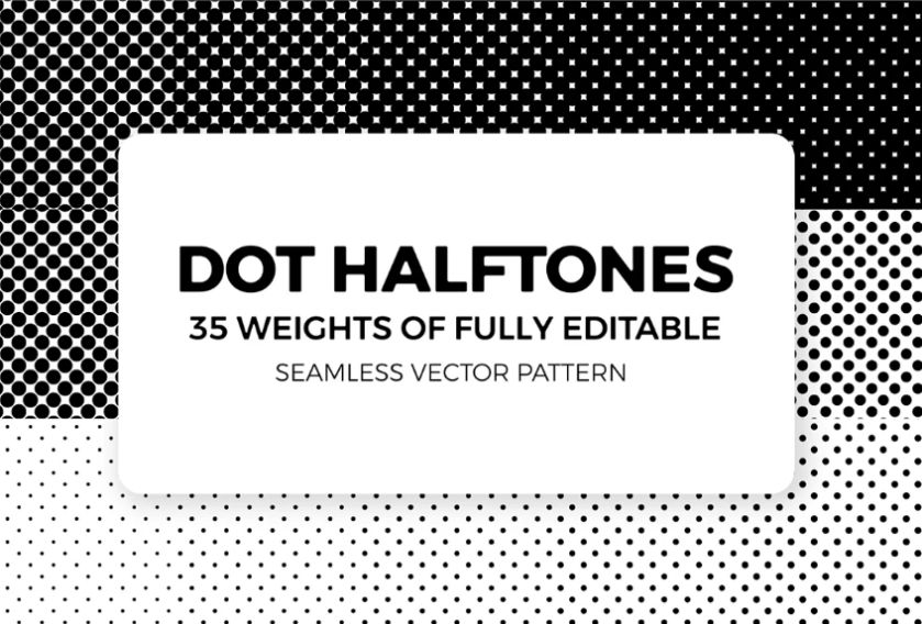 Editable Halftone Seamless Patterns