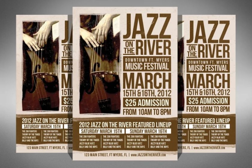 Editable Jazz Concert Flyer PSD