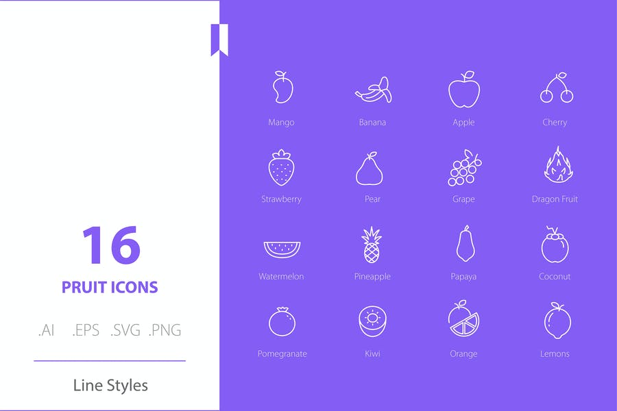Editable Line Style Icons Set
