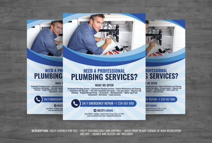 Editable Plumbing Services Flyer