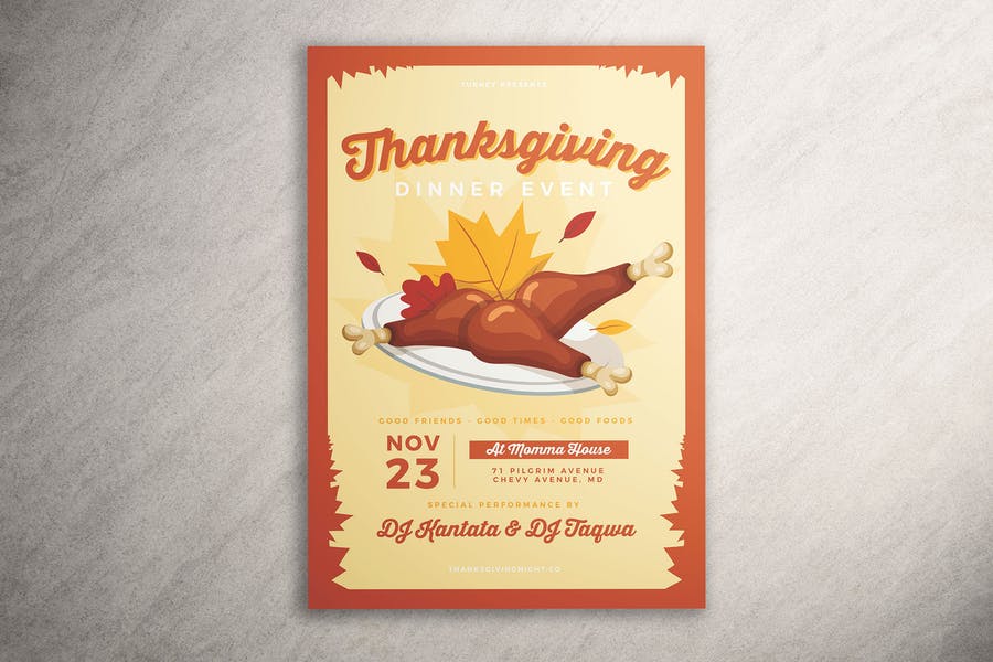 Editable Thanks Giving day Flyer