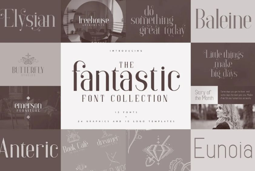 Fantasy Fonts and Logos Set