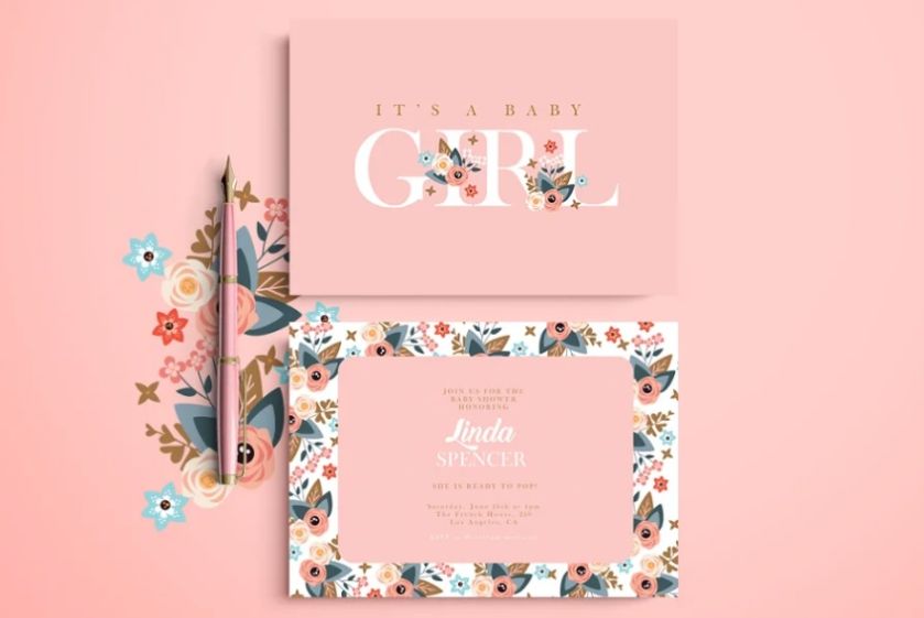 Floral Style Baby Shower Invite