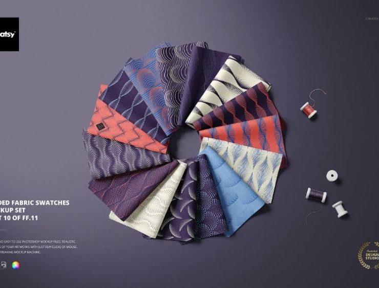 Fabric Swatches Mockup PSD