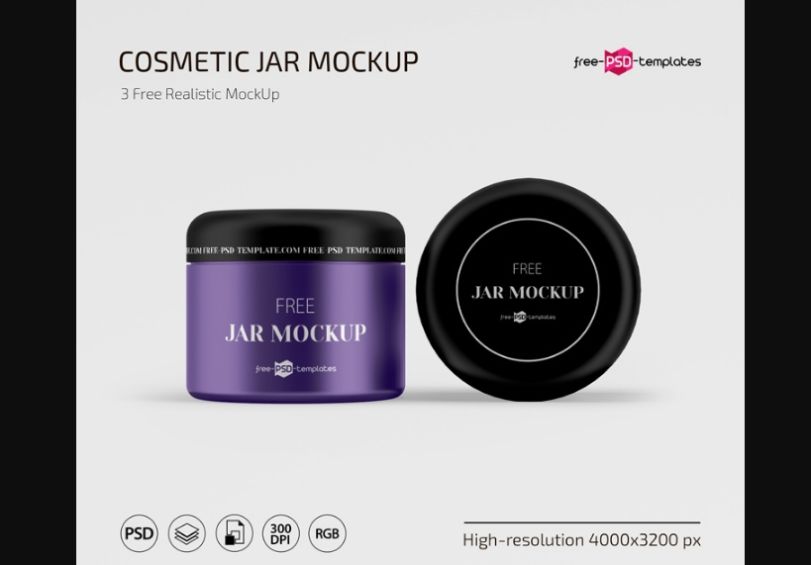 Free Cosmetics Jar Mockup