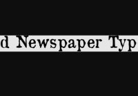 Newspaper Fonts