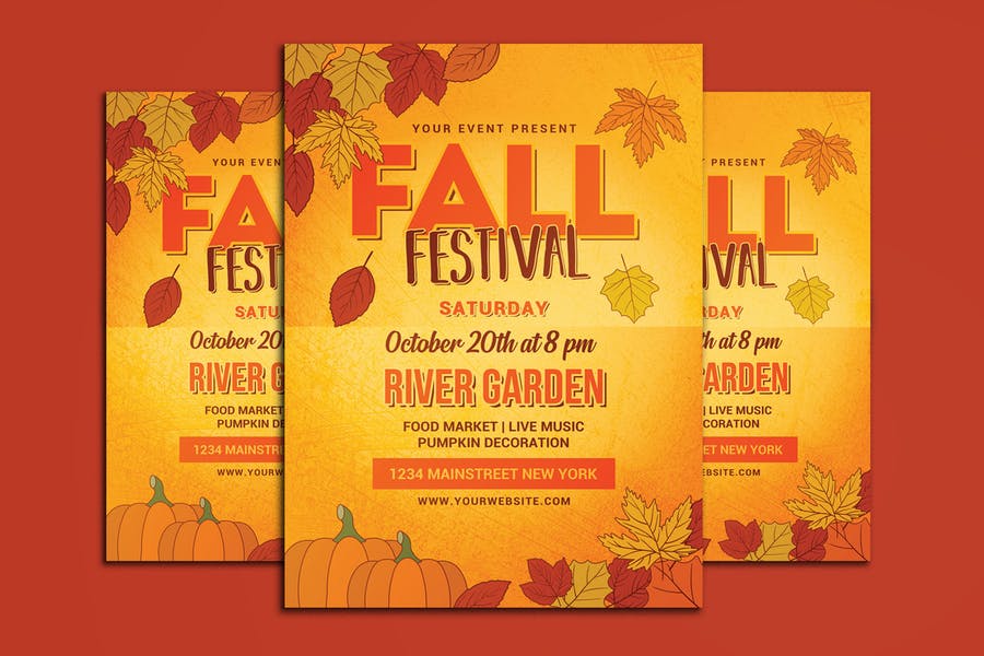 Fully Editable Fall Poster Design
