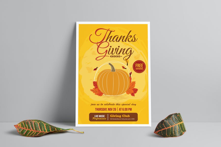 Fully Editable Thanksgining Day Poster