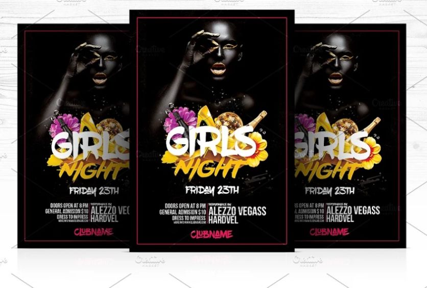 Girls Night Flyer Design