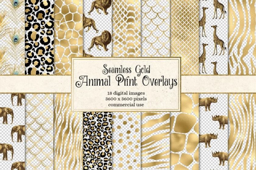 Gold Animal Print Design Pattern