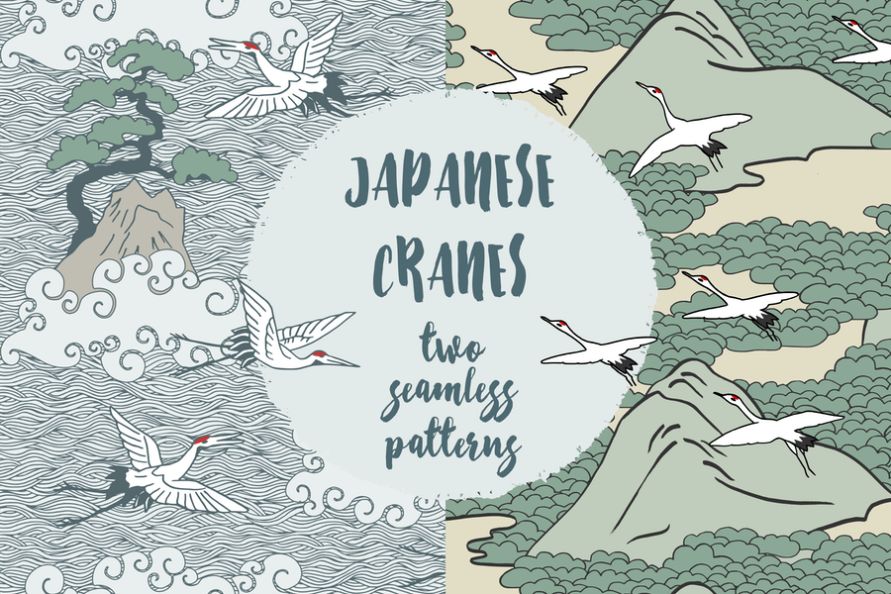 Hand Drawn Japanese Ocean Patterns