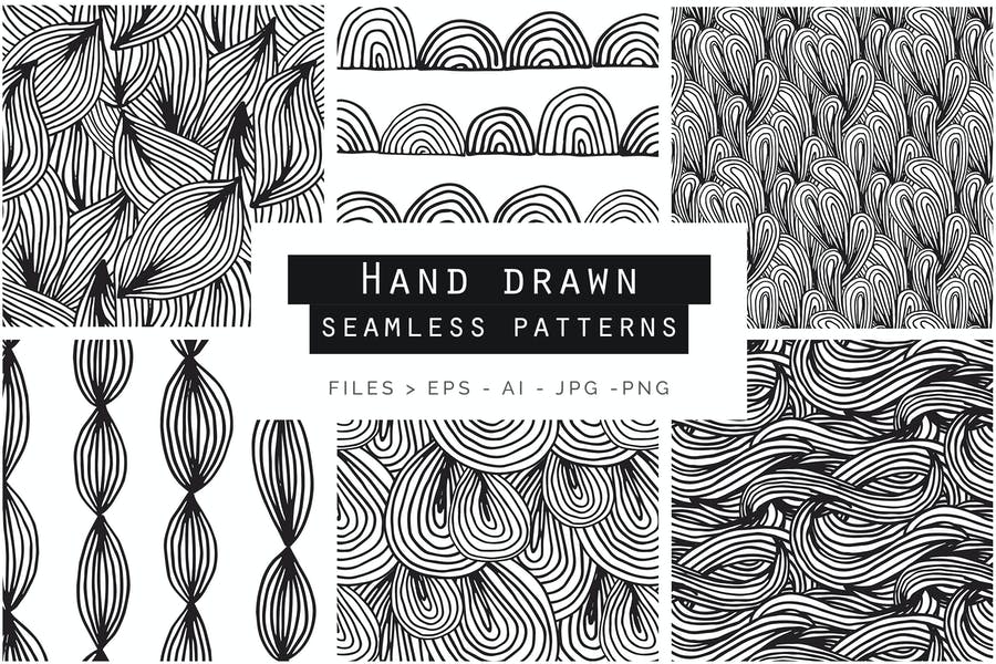 Hand Drawn Seamless Doodle Patterns