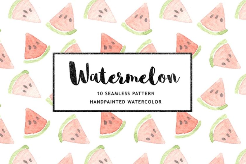 Handpainted Watermelon Digital Paper