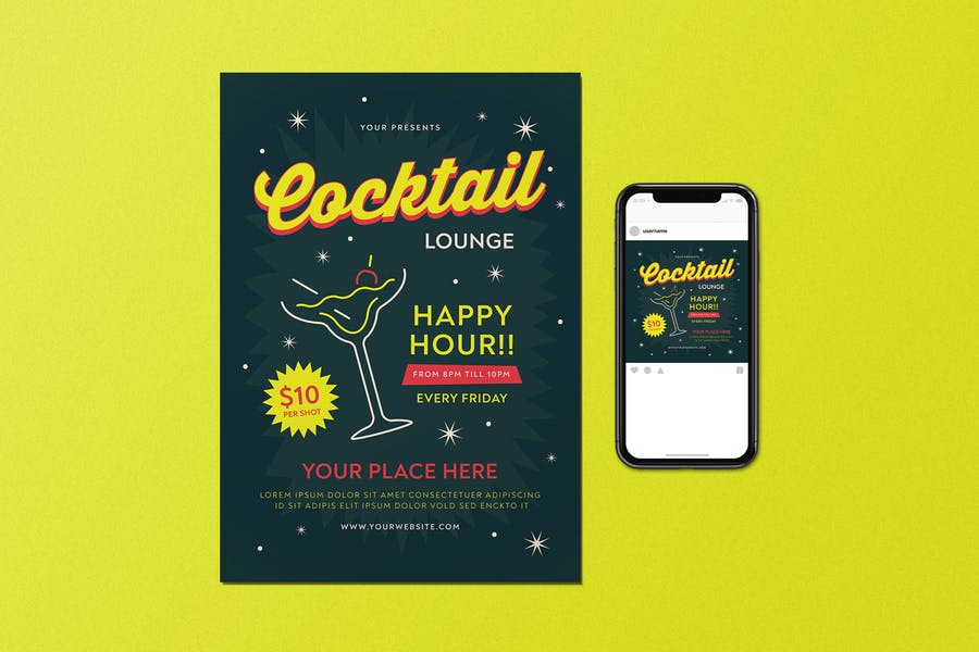 Happy Hour Flyer Template PSD