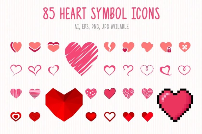 Heart Symbol Icons Set