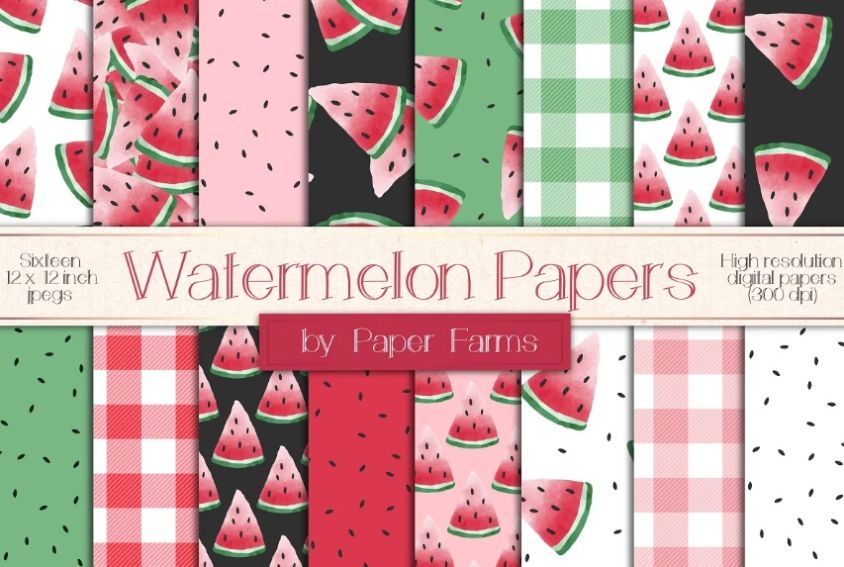 High Resolution Watermelon Digital Paper