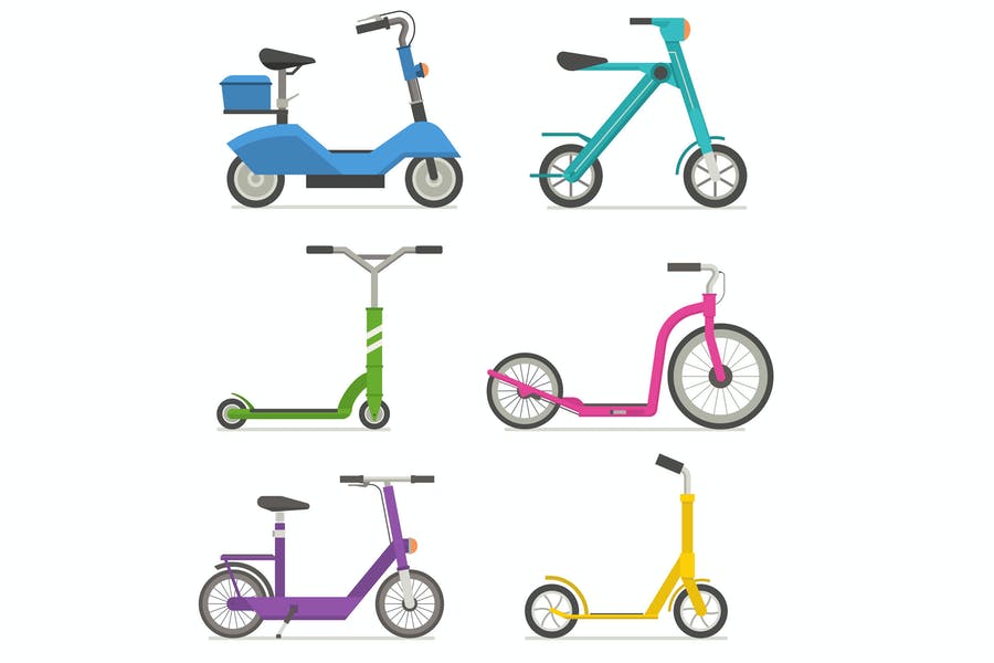 Kids Scooter and Bike Icons