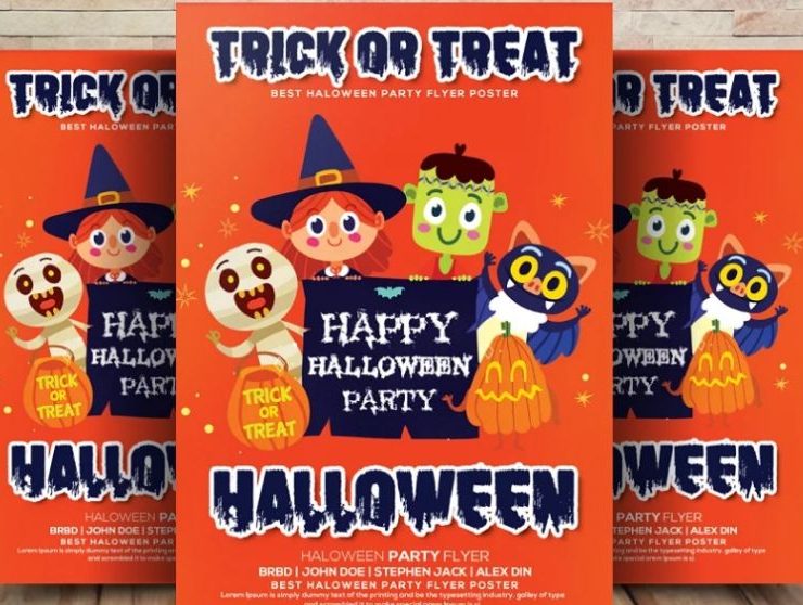 Trick or treat flyer template