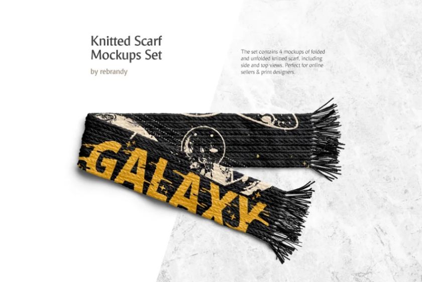 Knitted Scarf Mockup PSD