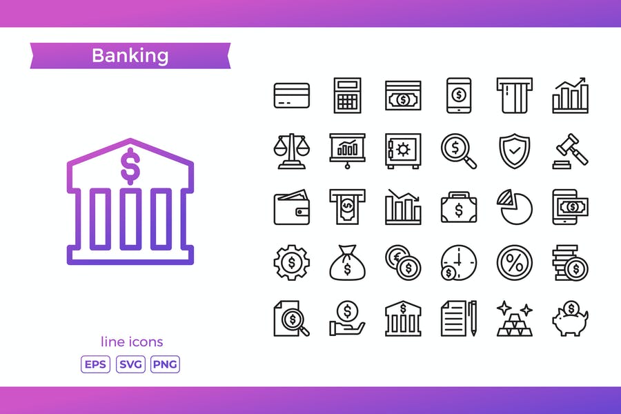 Lined Style banking Elements