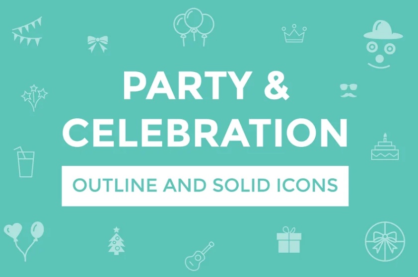 Lined and Outlined Party Icons