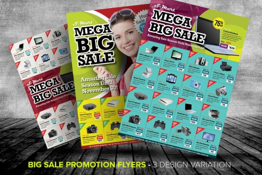 Mega Sale Promotional Flyer Template