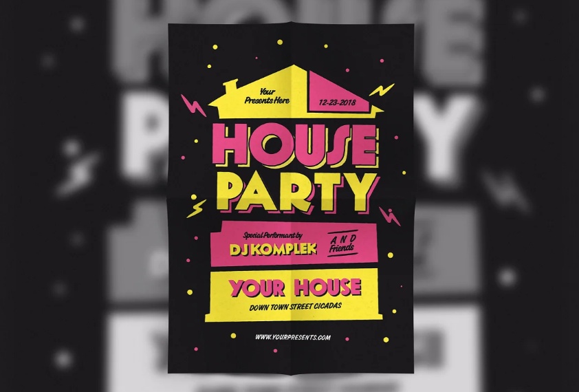 Minimal House Party Flyer