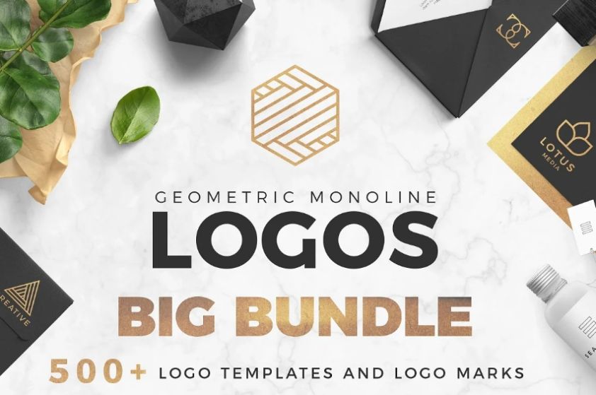 Mono line Geometric Logos Bundle