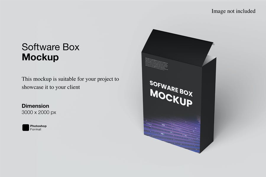 Open Box Mockup PSD