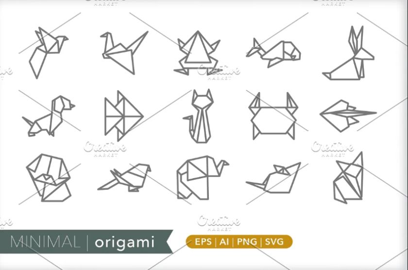 Origani Style Animal Icons