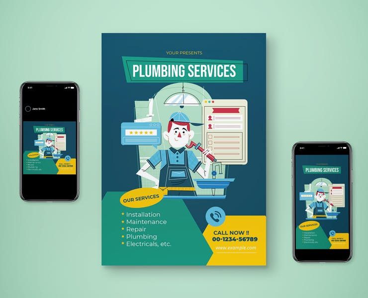 Plumbing Services Flyer Templates