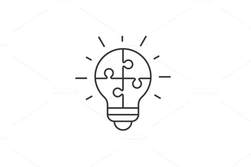 Puzzle Style Bulb Logo Template