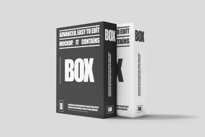 Realistic Software Box Mockup PSD