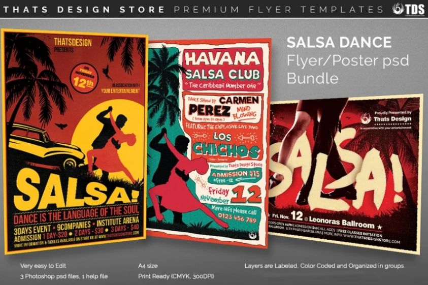 Salsa Dance Flyer Bundle