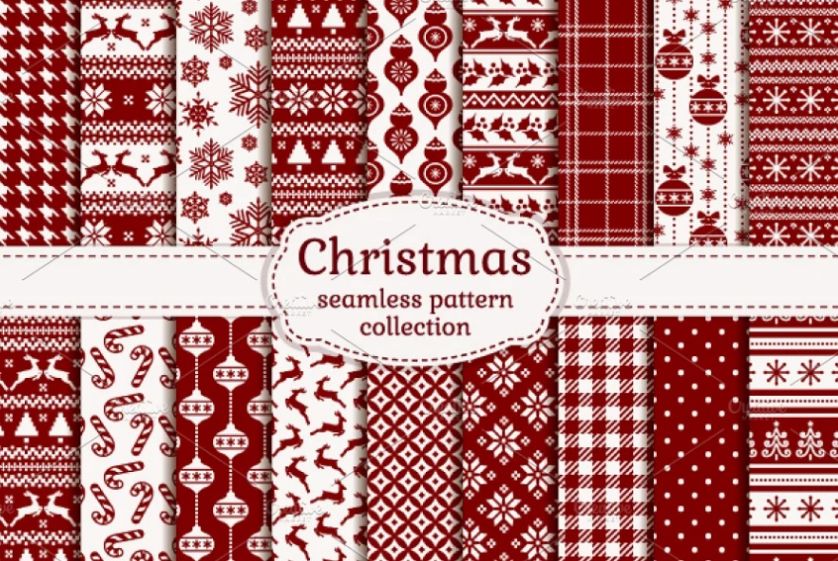 Seamless Christmas Pattern Set