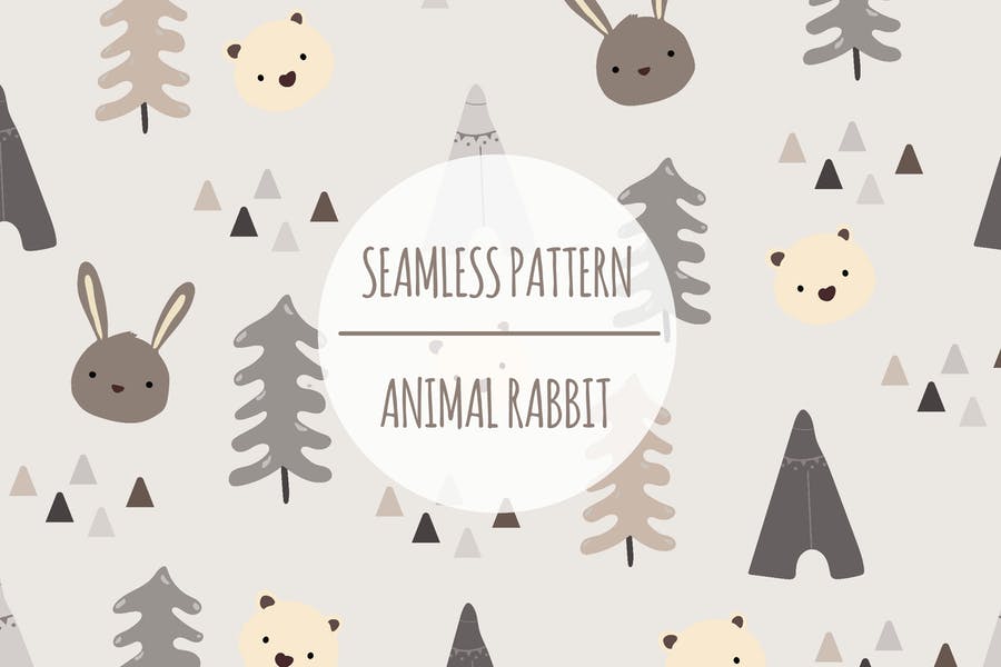 Seamless Cute Rabbit Pattern Design