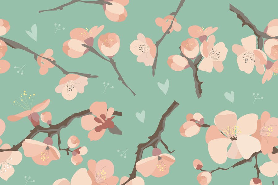 Seamless Flower Blossom Patterns