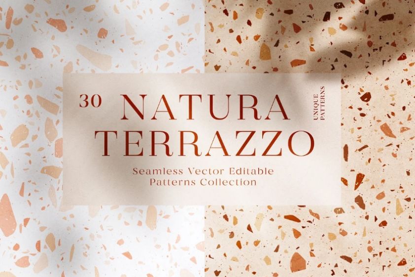 Seamless Natural Terrazzo Pattern Vectors