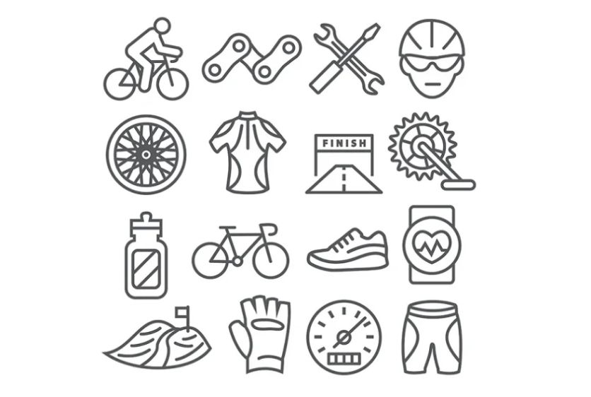 Simpl;e Biking Line Icons