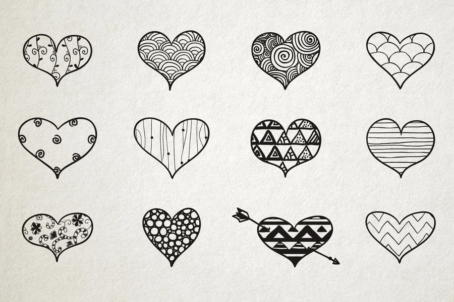 Sketched Heart Illustration Designs