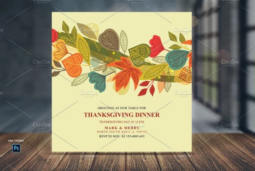 Thanksgiving Day Invitation Card